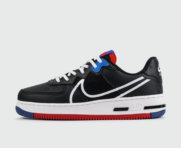 Nike Air Force 1 React Black White Red